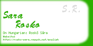 sara rosko business card