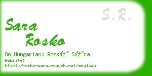 sara rosko business card